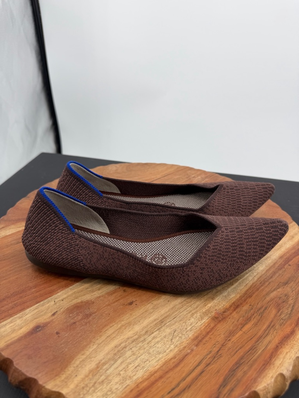 ROTHY’S The‎ Point Truffle Python brown pointed toe flats sz 6